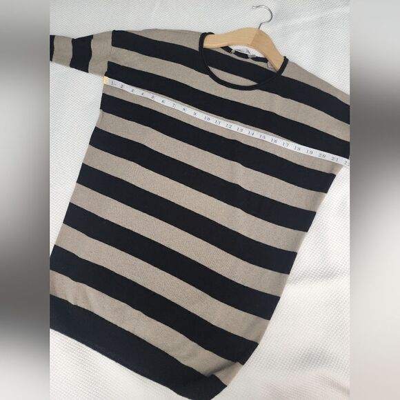 Vince wool cashmere blend sweater crewneck stripe long sleeve coastal minimalist - Picture 4 of 8